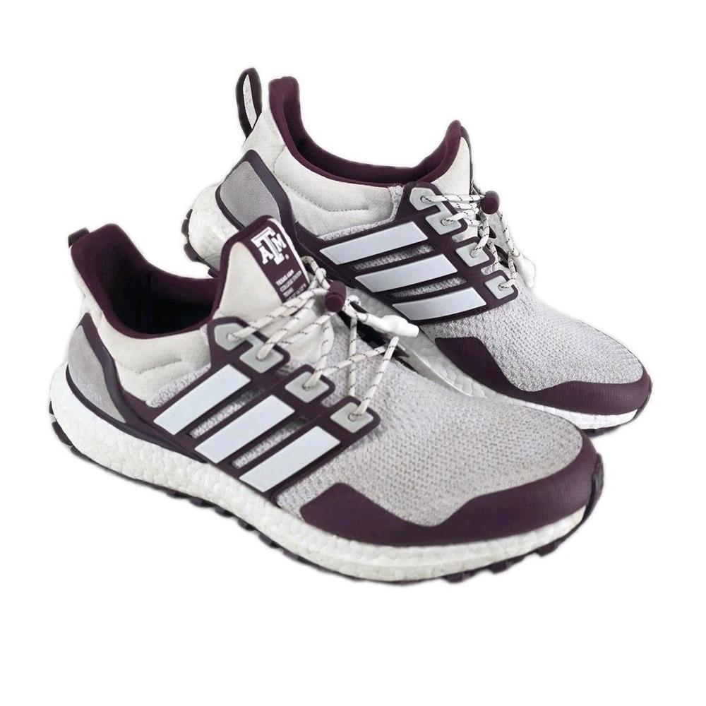 Adidas Ultraboost DNA Texas A&M College Station Shoes Mens 10.5 Maroon White - Picture 2 of 12
